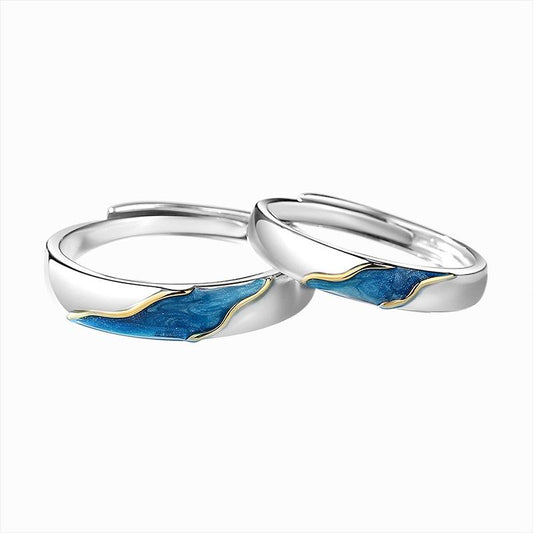 Original Biana Starry Sky couple rings for women, made of s925 sterling silver, with a luxurious yet simple and unique style. The open - ended enamel couple rings are perfect for Valentine's Day.