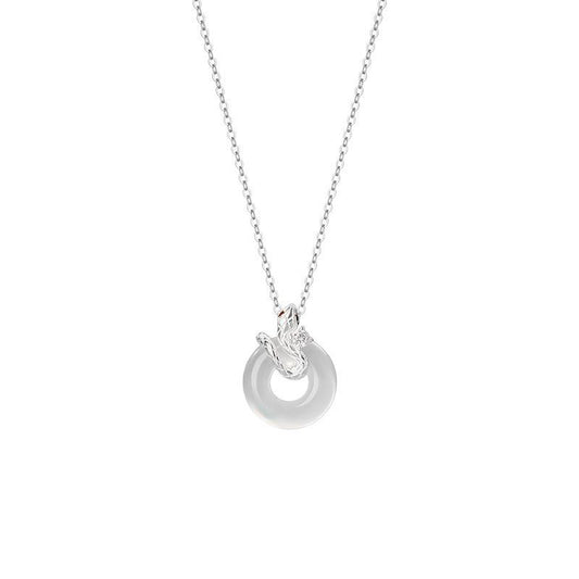S925 Sterling Silver New Year Smart Snake Necklace, Auspicious Snake Zodiac Necklace for the Year of the Snake, Clavicle Chain